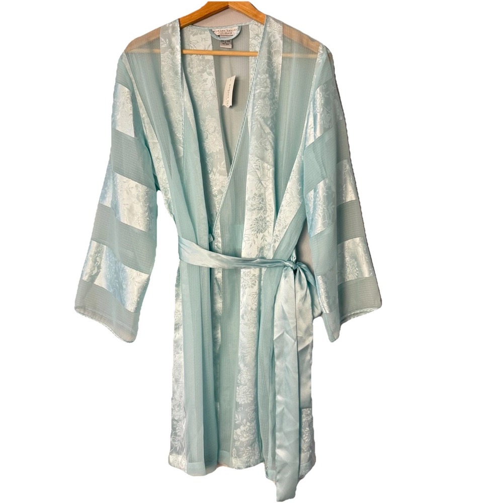 Morgan Taylor Celestial Robe Large Sheer Stripe Aquamarine Daisy Mermaidcore NWT
